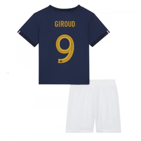 Frankrike Olivier Giroud 9 Matchtröjor Barn Hemma Fotbollströja VM 2022 Frankrike Olivier Giroud 9 Matchtröjor Barn Hemma Fotbollströja VM 2022